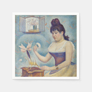 Georges Seurat - Junge Frau, die sich pudert Serviette