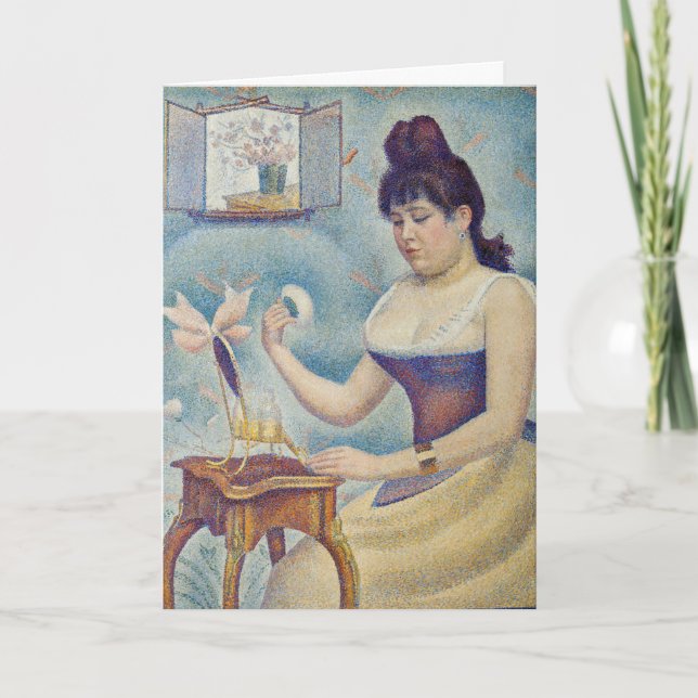 Georges Seurat - Junge Frau Powdering sich selbst Karte (Vorderseite)