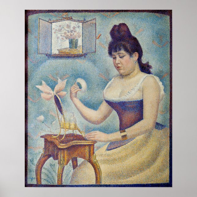 Georges Seurat - Junge Frau Powdering sich selbst Poster (Vorne)
