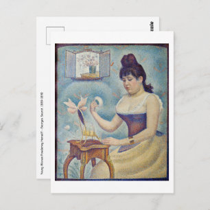 Georges Seurat - Junge Frau Powdering sich selbst Postkarte