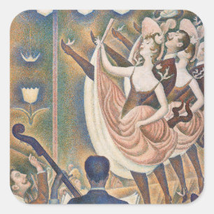 Georges Seurat - Le Chahut Quadratischer Aufkleber