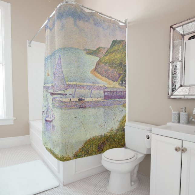 Georges Seurat - Port-en-Bessin bei Hochtide Duschvorhang (Beispiel)