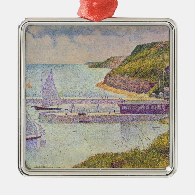 Georges Seurat - Port-en-Bessin bei Hochtide Ornament Aus Metall (Vorne)