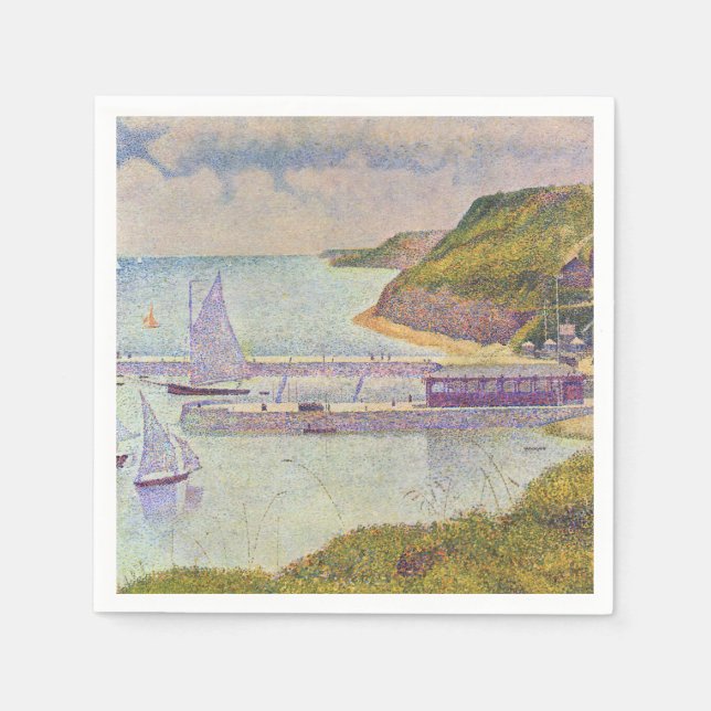Georges Seurat - Port-en-Bessin bei Hochtide Serviette (Vorderseite)