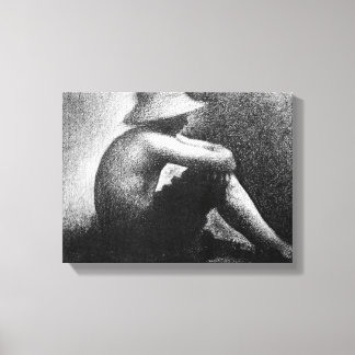 Georges Seurat - Setzender Junge in Strohhut Leinwanddruck