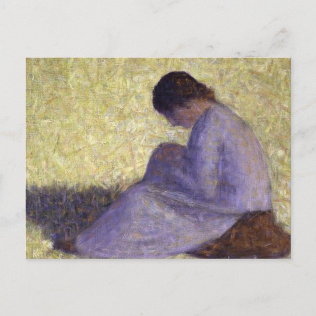 Georges Seurat - Sitzende Frau Postkarte (Vorderseite)