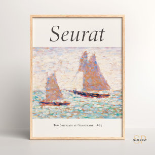 Georges Seurat Two Sailboats im Grandcamp Art Prin Poster