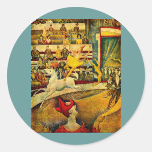Georges Seurats Der Zirkus (1891) Runder Aufkleber