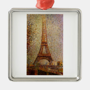 Georges Seurats Gemälde: Der Eiffelturm (1889) Silbernes Ornament