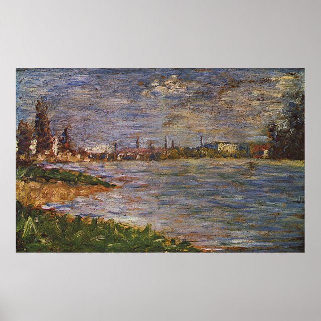 Georges Seurats Gemälde: Die beiden Banken (1883) Poster (Vorne)