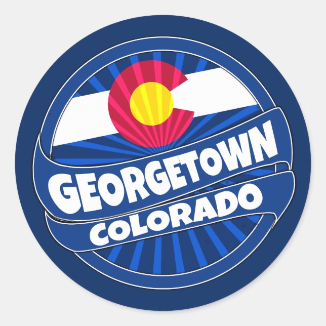 Georgetown Colorado Fahne platzt Aufkleber (Vorderseite)