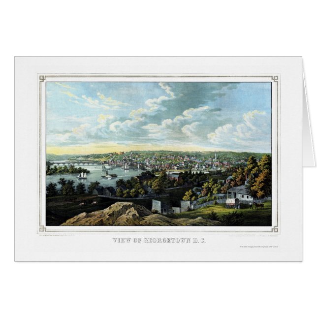 Georgetown, D.C. Panoramic Map - 1855 (Vorderseite (Horizontal))