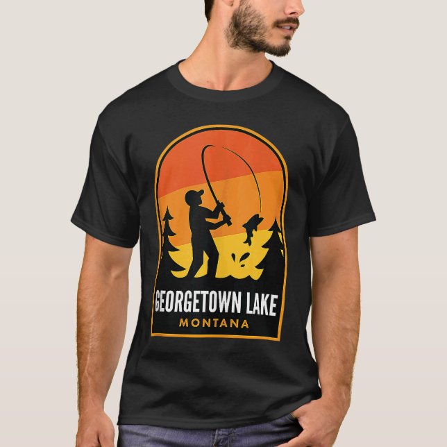 Georgetown Lake Montana Fischerei T-Shirt (Vorderseite)