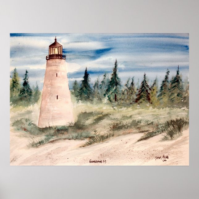 Georgetown, sc Leuchtturm Aquarell Poster (Vorne)