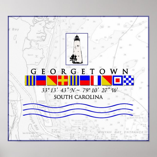 Georgetown SC Marine Signal Flag Poster (Vorne)