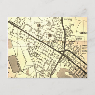 Georgetown, SC Vintag Map Postkarte
