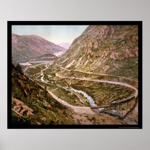 Georgetown-Schleifen-Eisenbahn mit einem Zug 1899 Poster