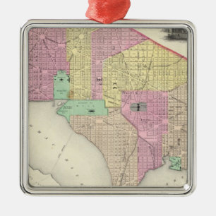 Georgetown und die Stadt von Washington Silbernes Ornament
