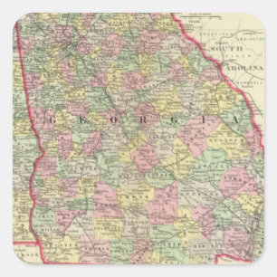 Georgia, Alabama Quadratischer Aufkleber