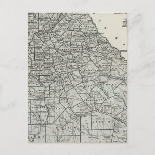 Georgia Atlas Map Postkarte