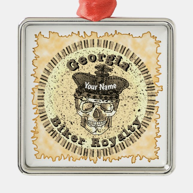 Georgia Biker  Ornament Aus Metall (Vorne)