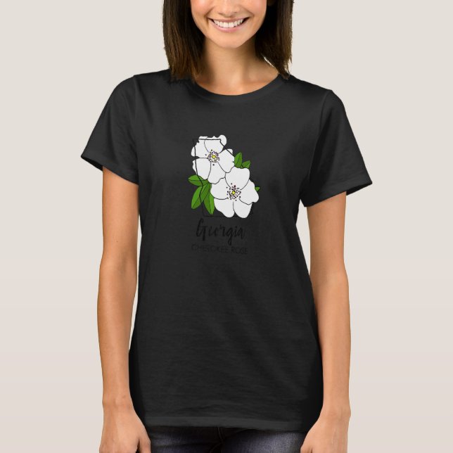 Georgia Cherokee Rose Blume T-Shirt (Vorderseite)