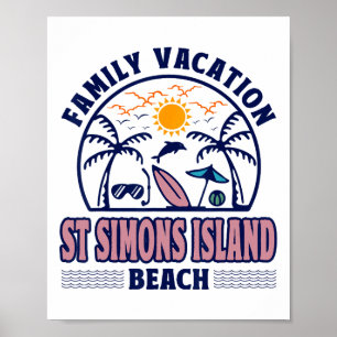 Georgia Family Vacation St Simons Island Beach Poster