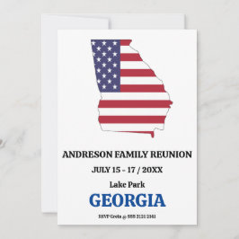 Georgia Family Wiedersehen 🇺 🇸 USA Staat Map Fla Einladung