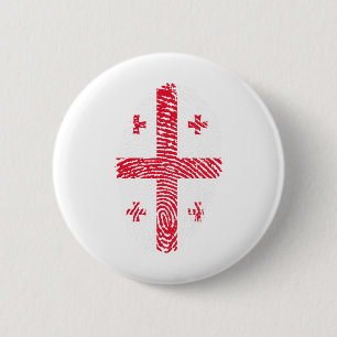 Georgia Flag Fingerprint Country Prix Button