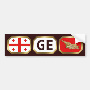 Georgia Flag Map Code Autoaufkleber