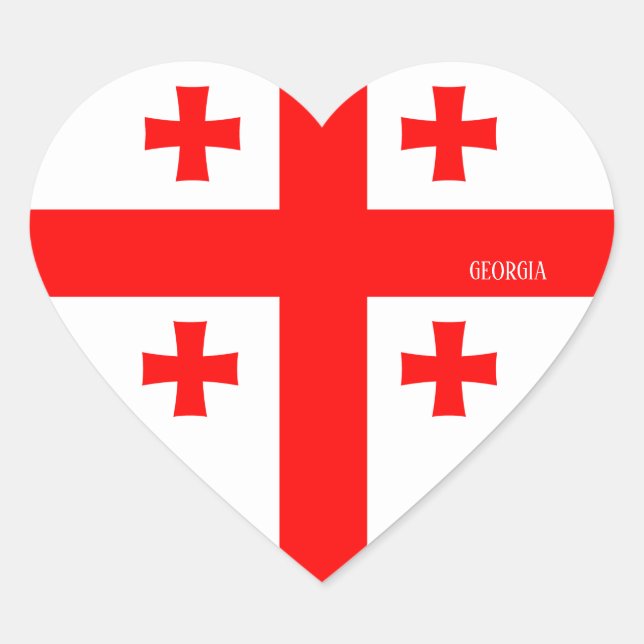 Georgia Flag Splendid Patriotic Herz-Aufkleber (Vorderseite)