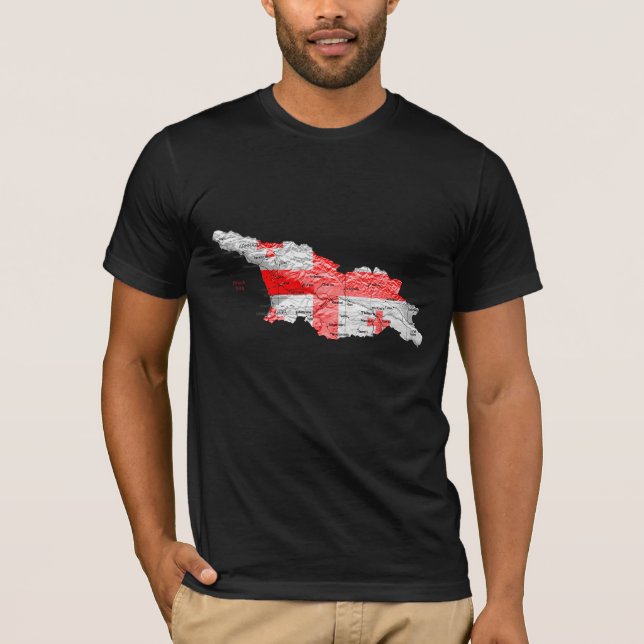 Georgia Flagcolor Map T - Shirt (Vorderseite)