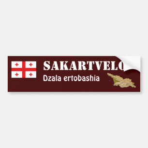 Georgia-Flagge + Karte Aufkleber Autoaufkleber
