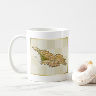 Georgia-Flagge + Karten-Tasse Kaffeetasse