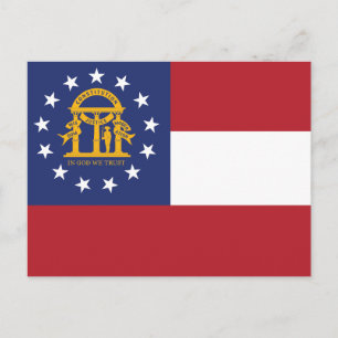 Georgia-Flagge Peach State Wappen Postkarte