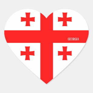 Georgia-Flagge Prächtig Patriotisch Herz-Aufkleber