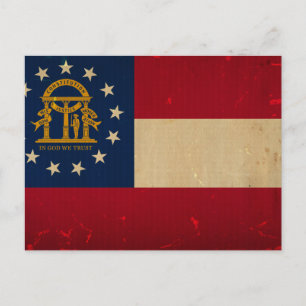 Georgia Flagge VINTAGE.png Postkarte