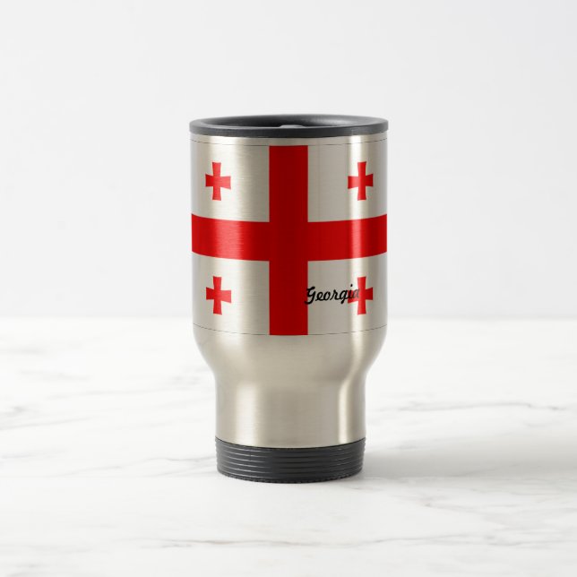 Georgia-Flaggen-Tasse Reisebecher (Mittel)