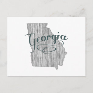 Georgia-Form Vintage Grau-Typografie-Name Postkarte