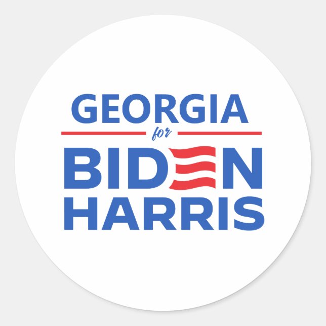 Georgia für Biden Harris Runder Aufkleber (Vorderseite)