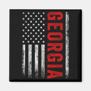 Georgia Ga Vintage-Athletik-Sportdesign roter Text Magnet