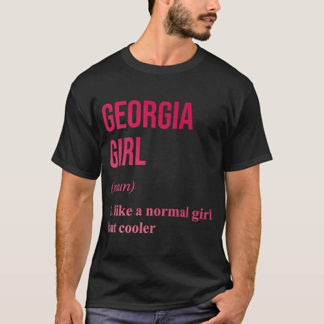 Georgia Girl Pink Staat GA Woman T-Shirt (Vorderseite)