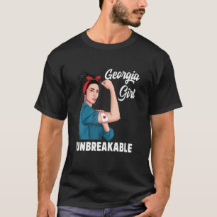 Georgia Girl Unbrechable Staat Map Flag Souvenir W T-Shirt