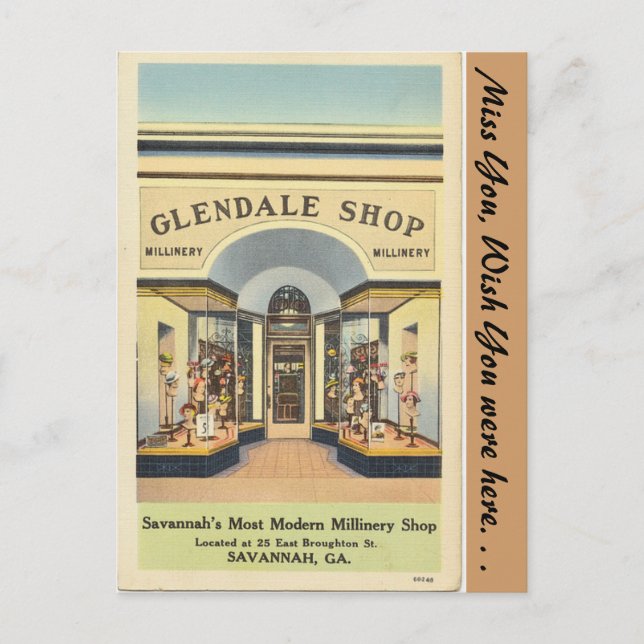 Georgia, Glendale Millinery Shop Postkarte (Vorderseite)