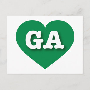 Georgia Green Heart - I Liebe GA Postkarte