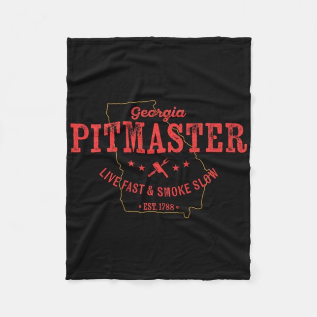 Georgia Grillen Pitmaster for Meat Srauking Barbec Fleecedecke (Vorderseite)