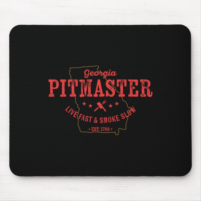 Georgia Grillen Pitmaster for Meat Srauking Barbec Mousepad (Vorne)
