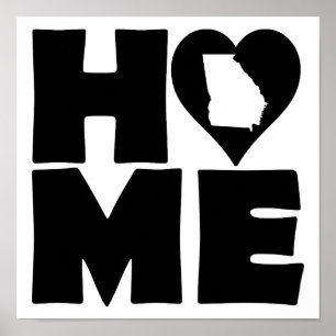 Georgia Home Heart State Poster Schild