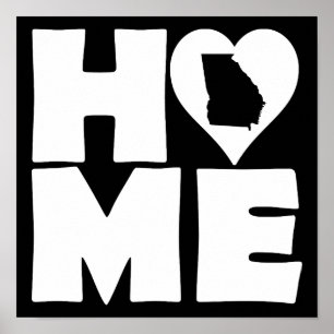Georgia Home Heart State Poster Schild