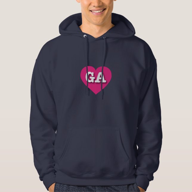 Georgia Hot Pink Heart - I Liebe GA Hoodie (Vorderseite)